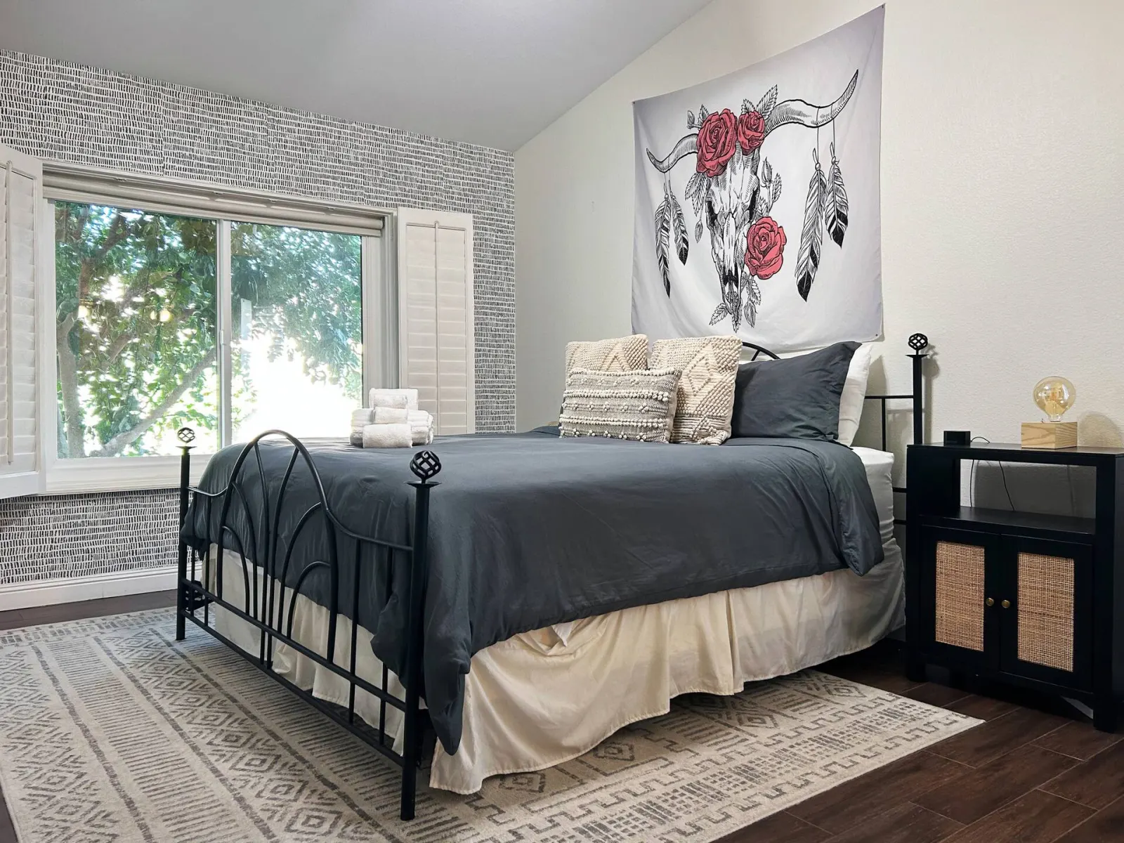 Primary bedroom with king bed